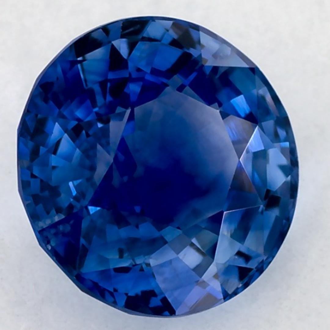 2.07 Karat Blauer runder Saphir, loser Edelstein (Rundschliff) im Angebot