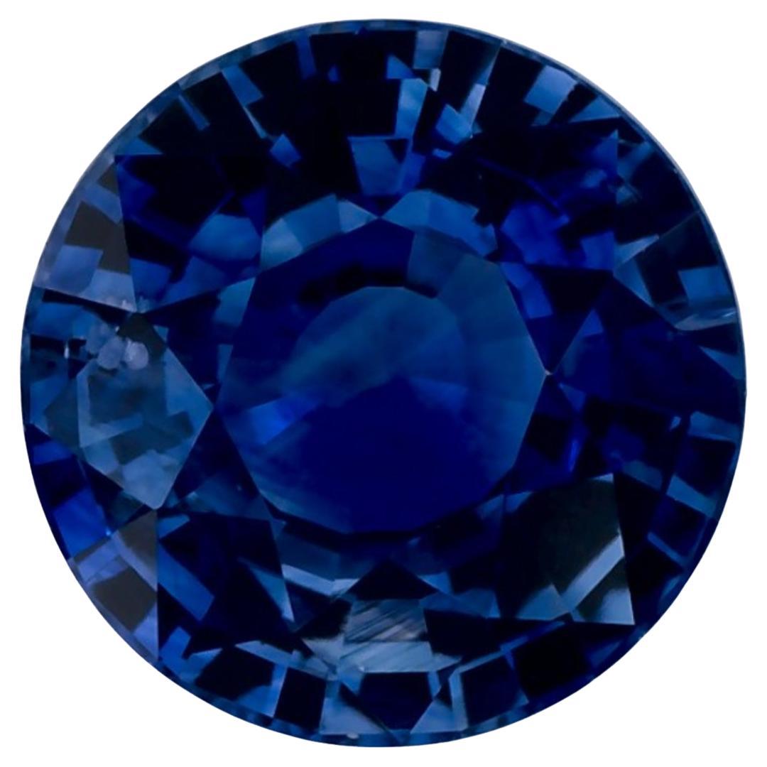 2.07 Ct Blue Sapphire Round Loose Gemstone
