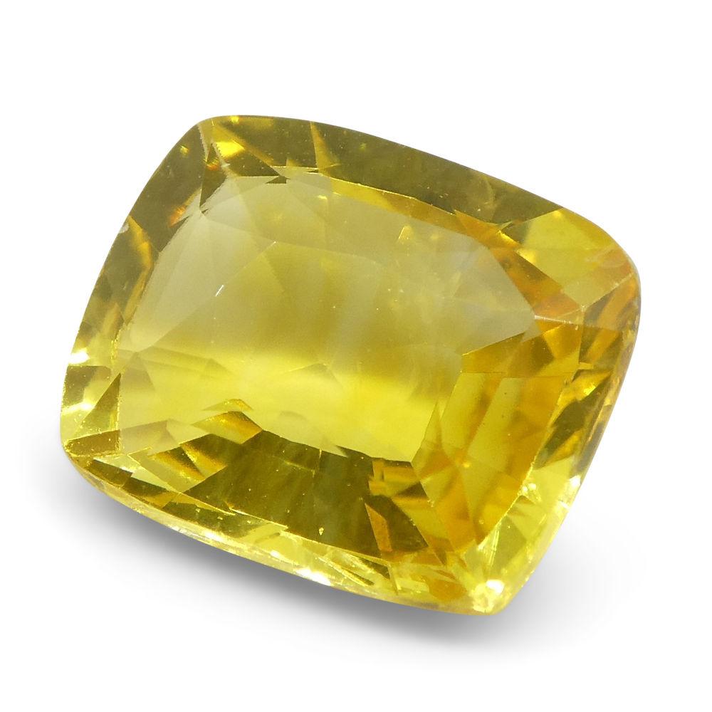 2.07 Ct Cushion Yellow Sapphire In New Condition For Sale In Toronto, Ontario