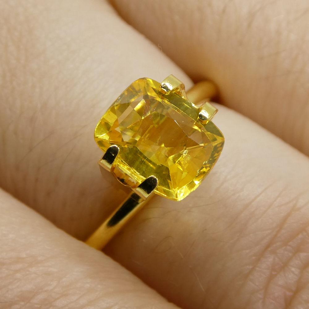2.07 Ct Cushion Yellow Sapphire For Sale 1