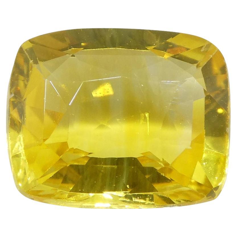 2.07 Ct Cushion Yellow Sapphire For Sale
