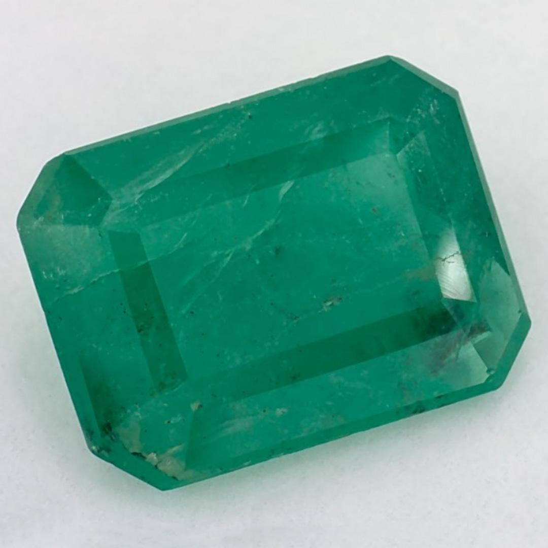 2.07 Ct Emerald Octagon Cut Loose Gemstone In New Condition For Sale In Fort Lee, NJ