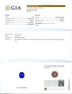 2.07 ct GIA Certified Sri Lankan/Ceylonese Sapphire