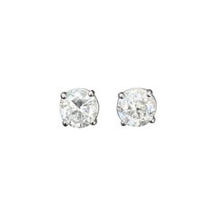 2.07 ct Round Diamond Stud Earrings in 14K White Gold