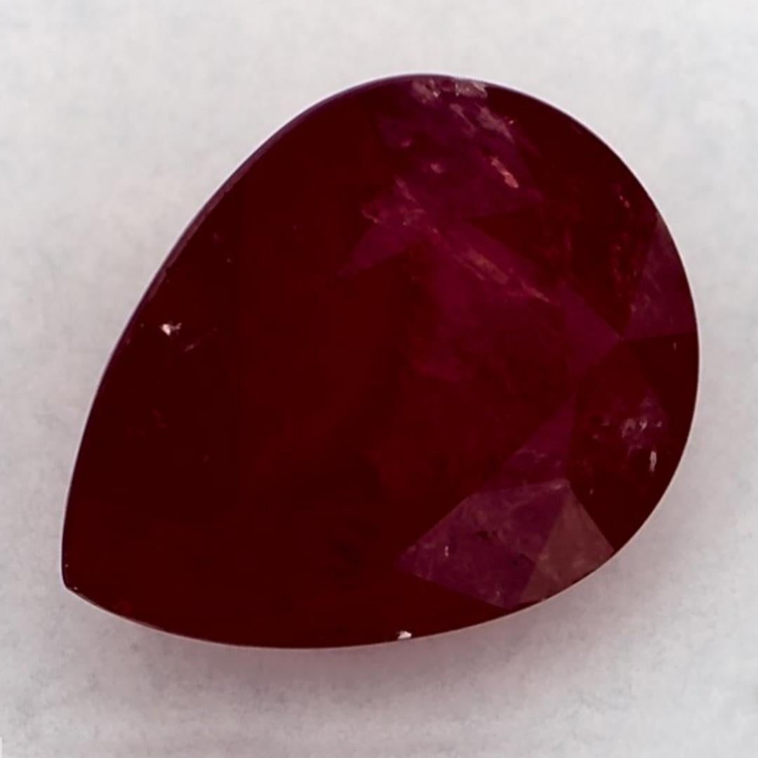 Taille poire 2.07 Ct Ruby Pear Loose Gemstone (pierre précieuse en vrac)