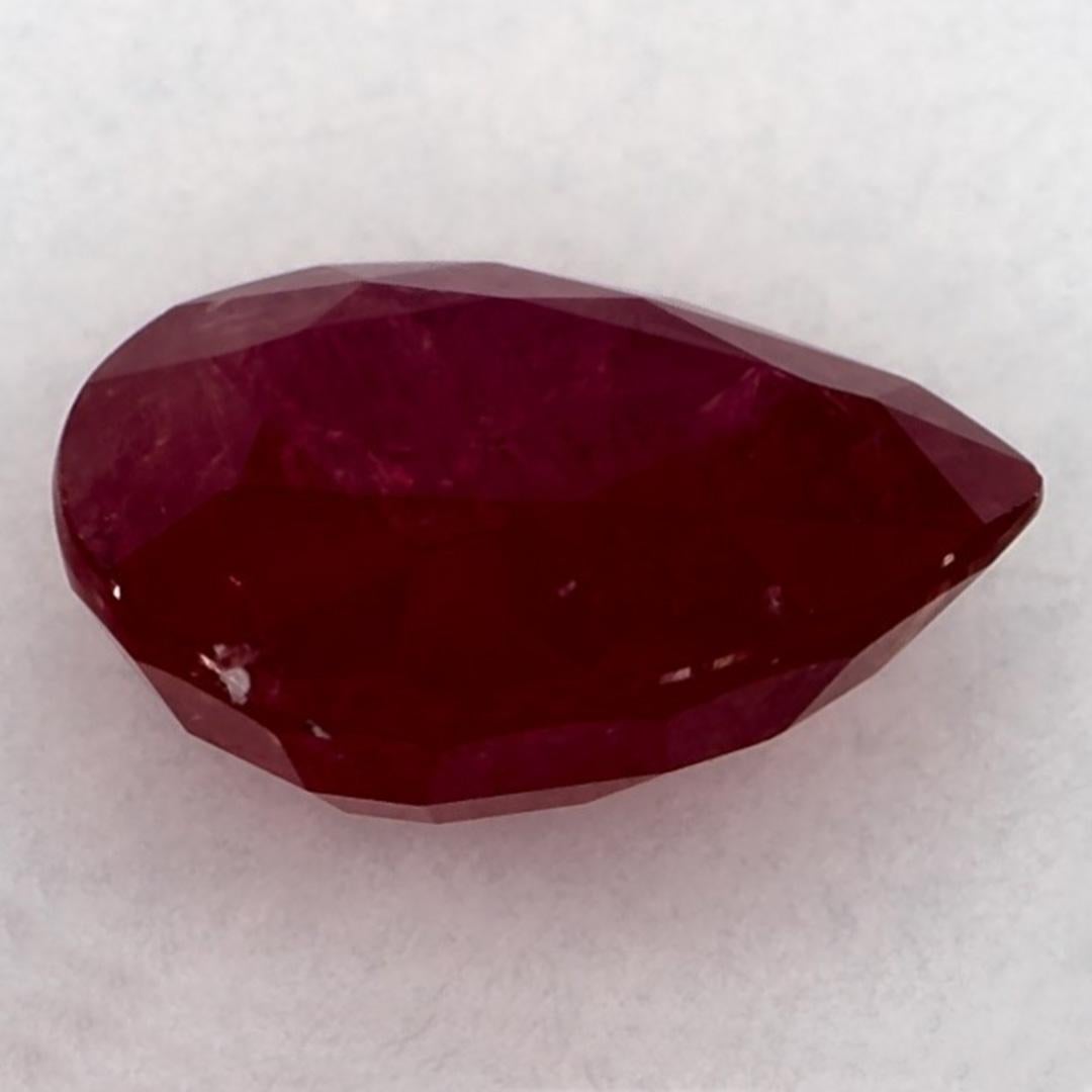 2.07 Ct Ruby Pear Loose Gemstone (pierre précieuse en vrac) Neuf à Fort Lee, NJ