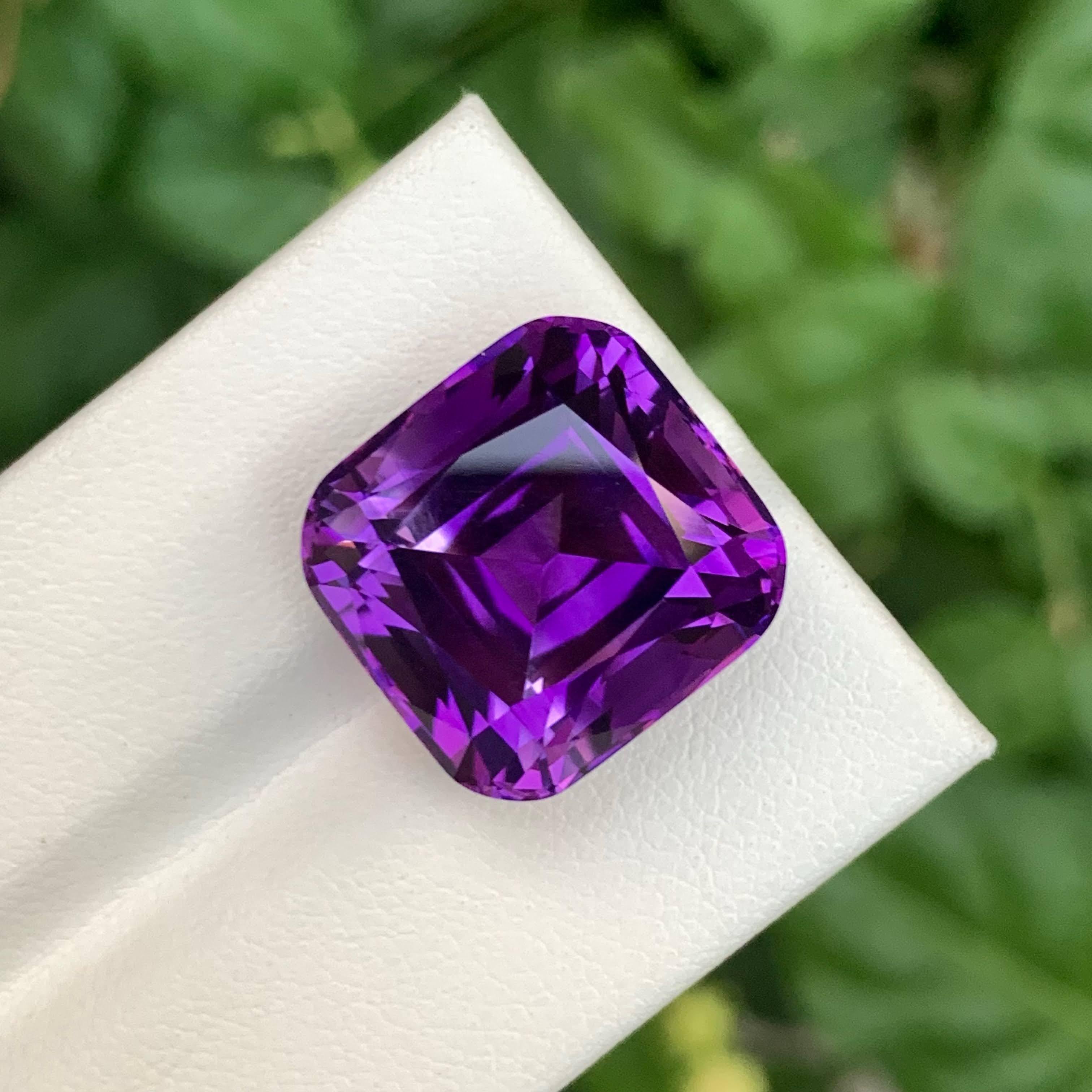 20.70 Carat Natural Loose Royal Purple Color Amethyst Cushion Cut Brazilian Gems Neuf - En vente à Bangkok, TH