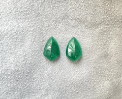 20.71 carats Zambian Emerald Shield Pair cabochon for fine Jewelry Natural Gems
