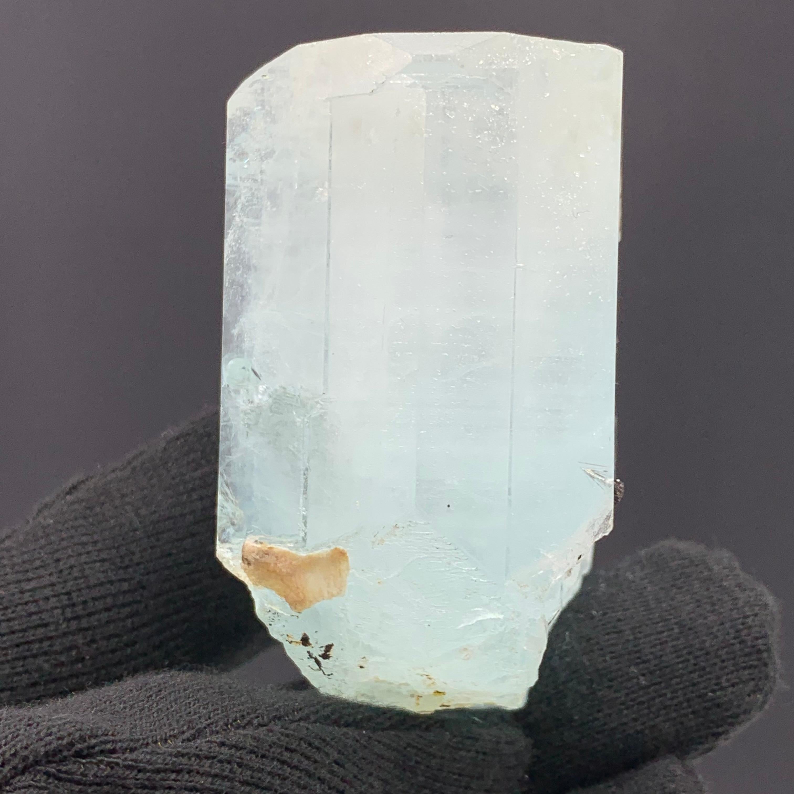 18th Century and Earlier 207.25 Gram Aquamarine Specimen With Schorl From Shigar Valley, Skardu, Pakistan For Sale