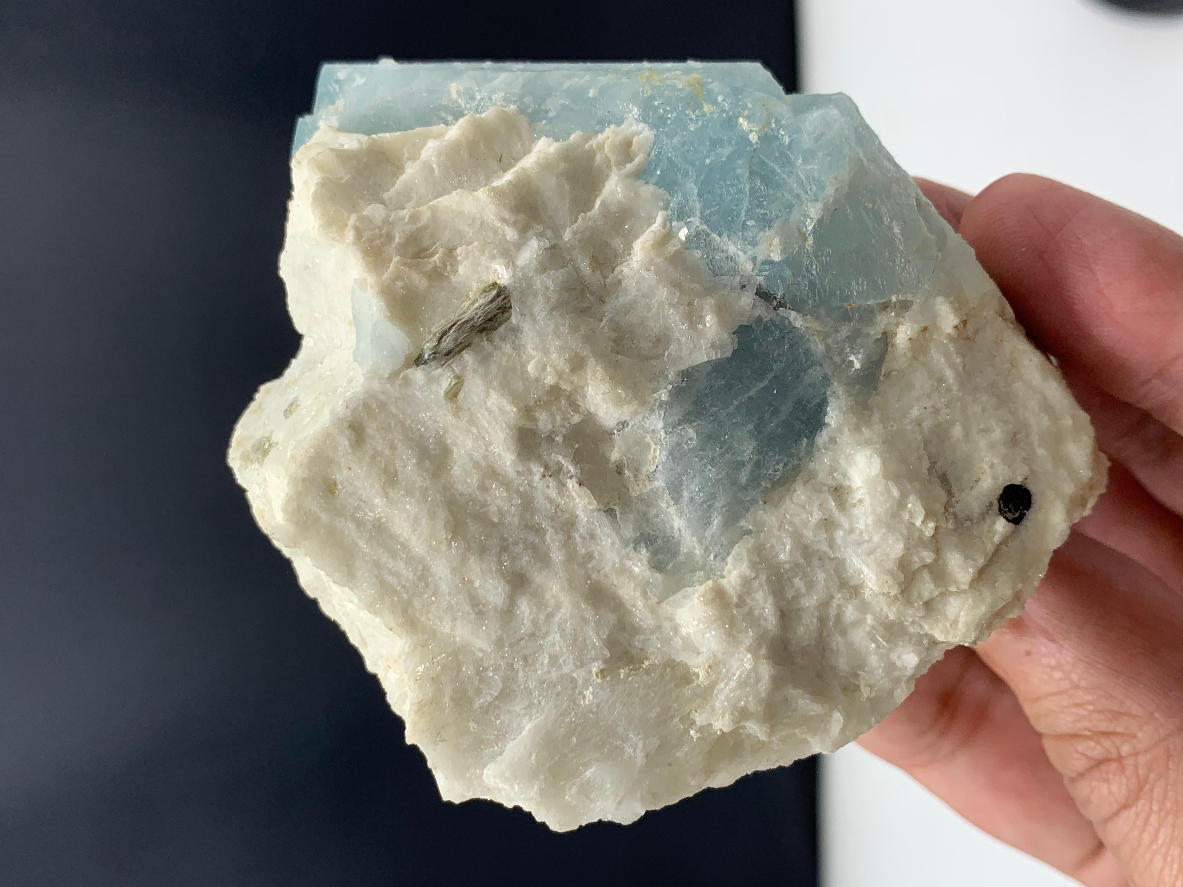 207.32 Gram Aquamarine Specimen Attached With Matrix From Afghanistan For Sale 4