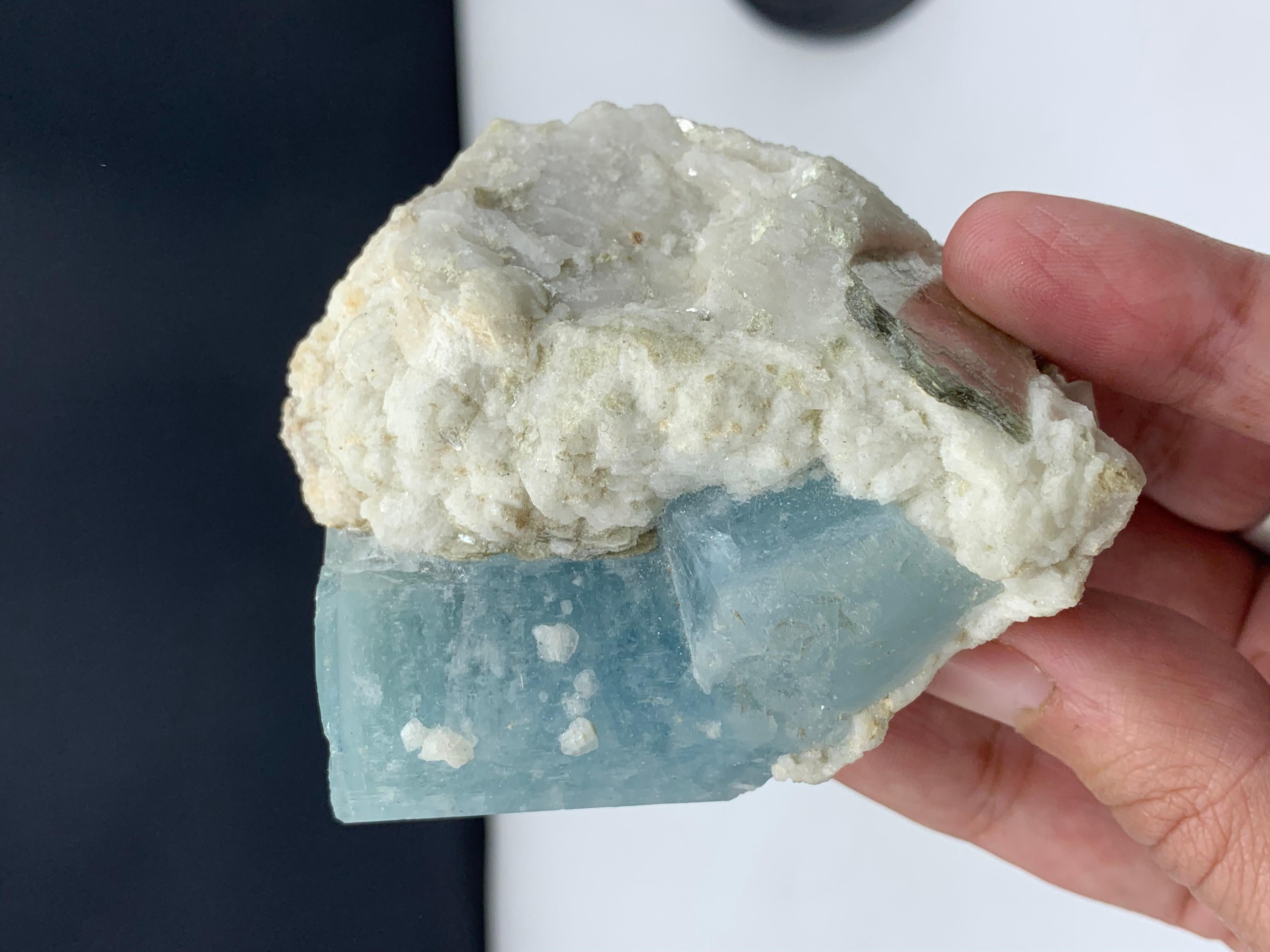 207.32 Gram Aquamarine Specimen Attached With Matrix From Afghanistan For Sale 5