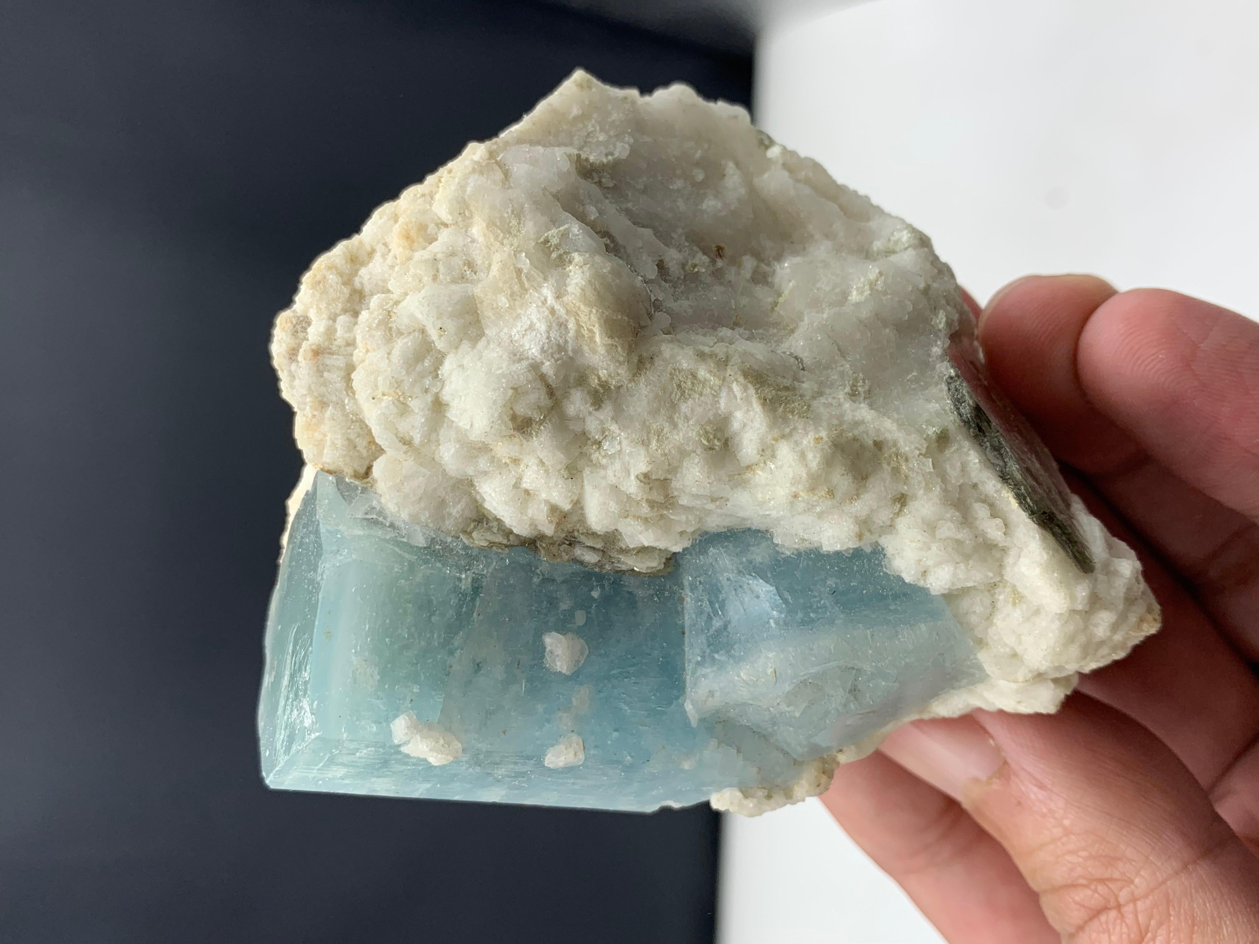 207.32 Gram Aquamarine Specimen Attached With Matrix From Afghanistan For Sale 10