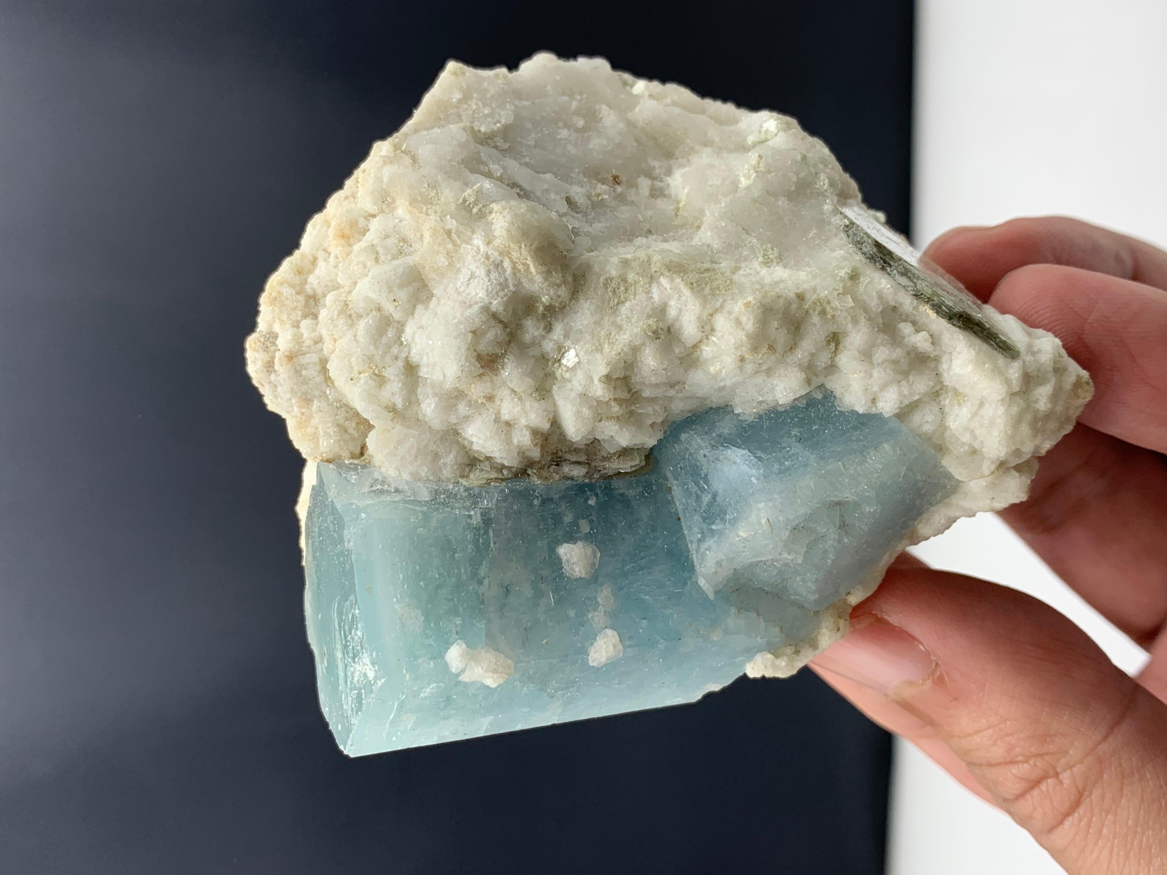 207.32 Gram Aquamarine Specimen Attached With Matrix From Afghanistan For Sale 1