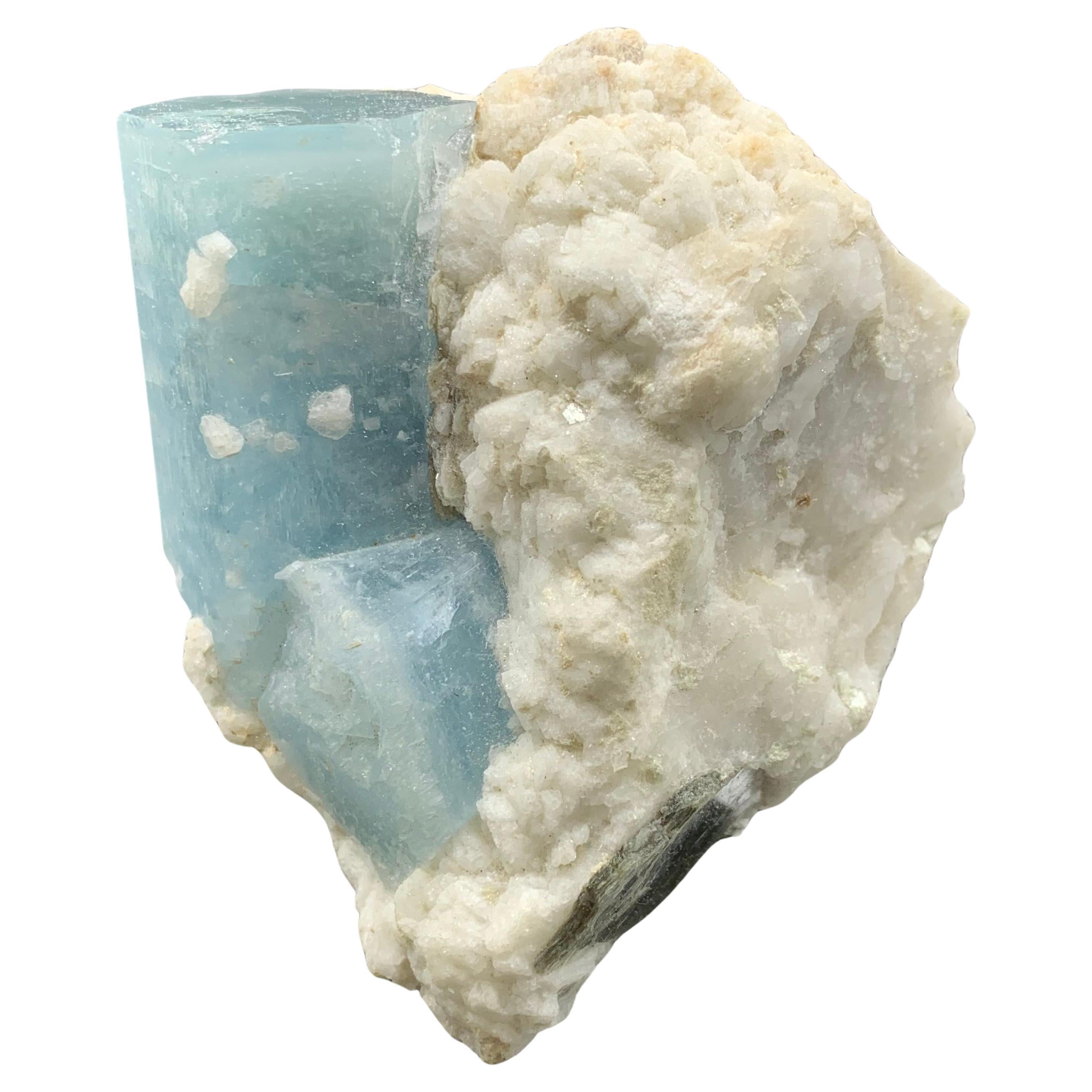 207.32 Gram Aquamarine Specimen Attached With Matrix From Afghanistan For Sale