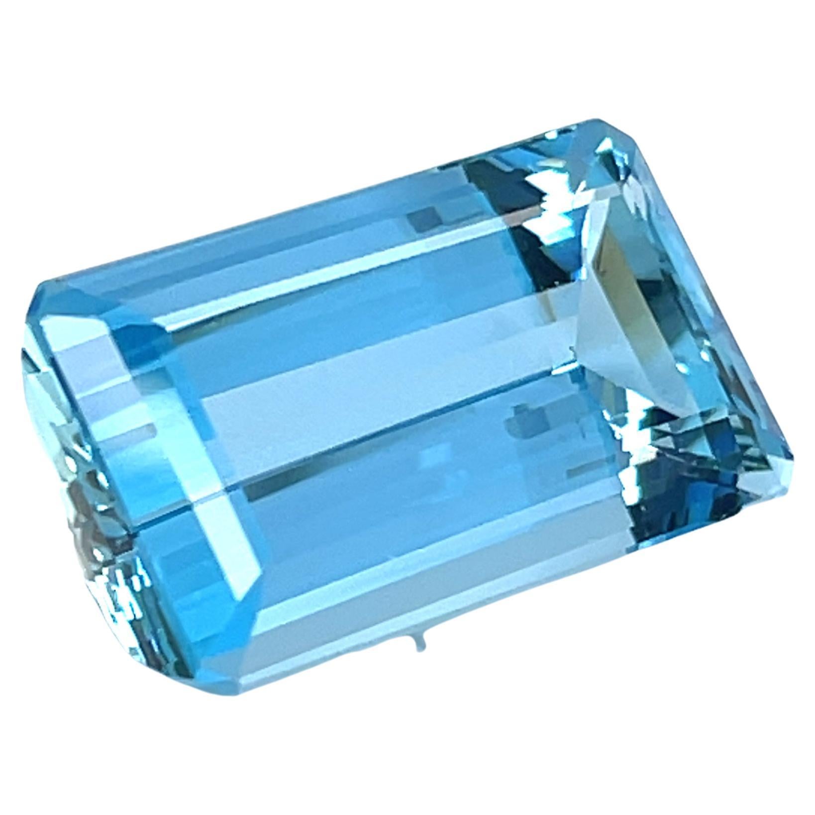 20.74ct Santa Maria Aquamarine Emerald Cut Loose Gemstone For Sale