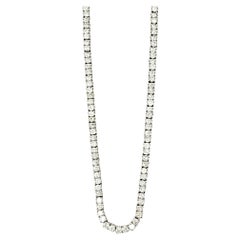 Collar de tenis con diamantes redondos de 20,79 quilates en total Oro blanco de 14 quilates 26"