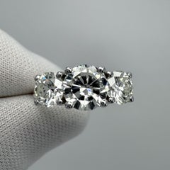 2.07ct GIA Certified Natural Diamond Round VS1 18k White Gold Three Stone Ring