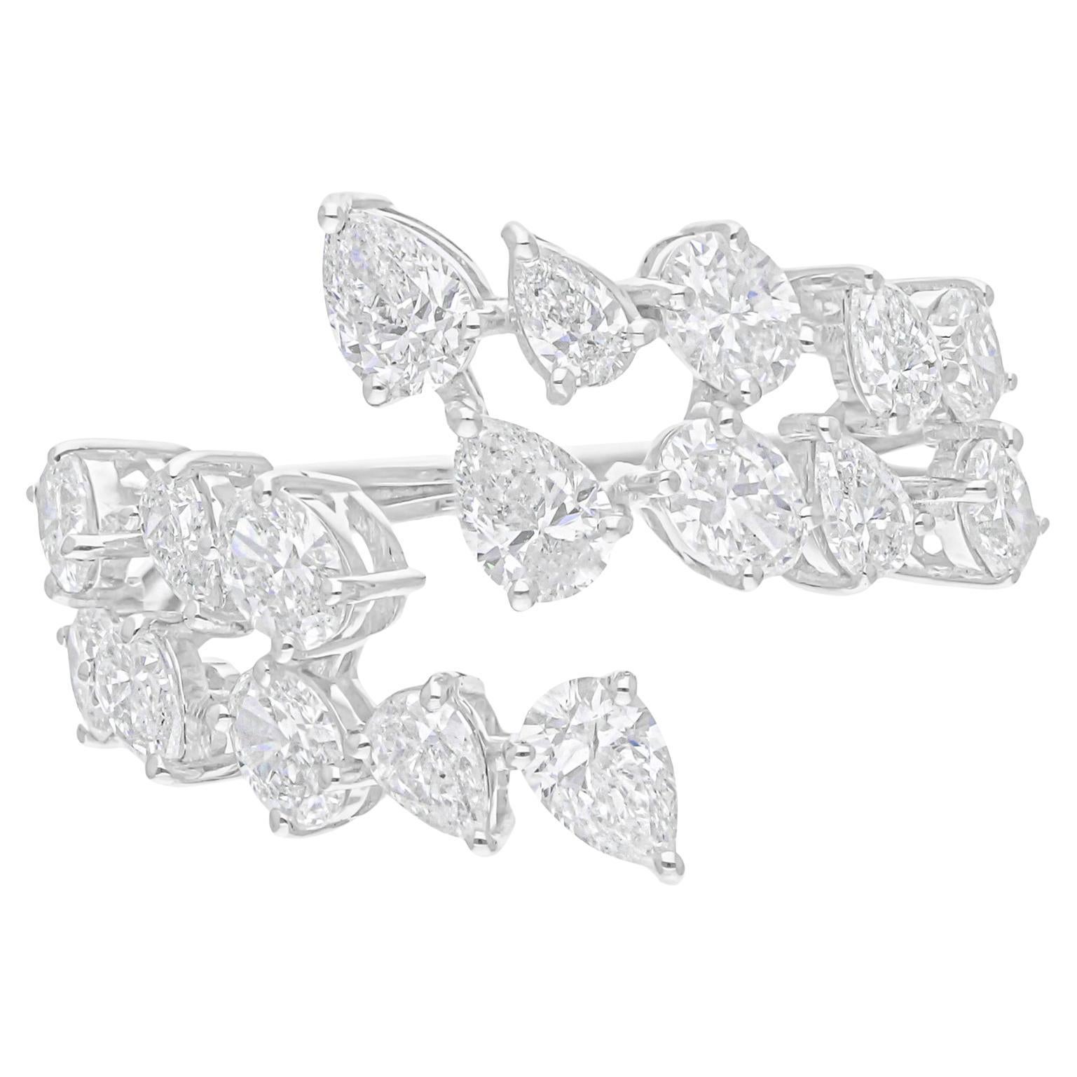 2.07Ct Mixed Cut Diamond Open Ring Hochzeit Geschenk 14k Weißgold Alle Zölle bezahlt
