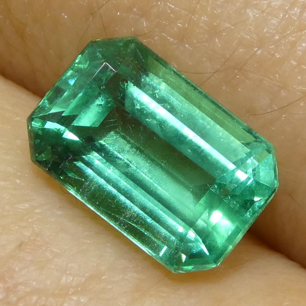 2.07ct Octagonal/Emerald Cut Green Emerald from Zambia (Émeraude verte de Zambie) en vente 7