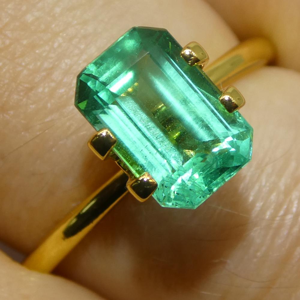 2.07ct Octagonal/Emerald Cut Green Emerald from Zambia (Émeraude verte de Zambie) en vente 8