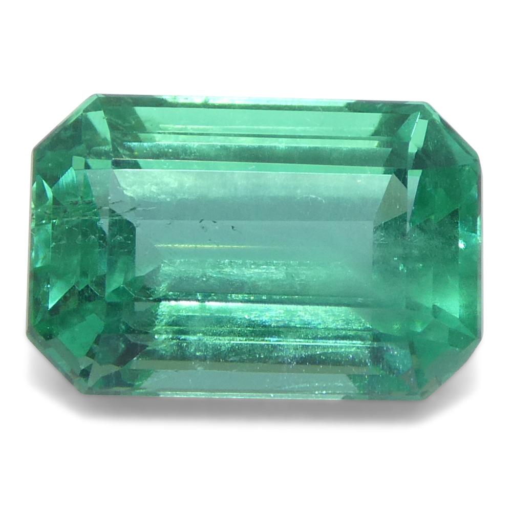Taille émeraude 2.07ct Octagonal/Emerald Cut Green Emerald from Zambia (Émeraude verte de Zambie) en vente
