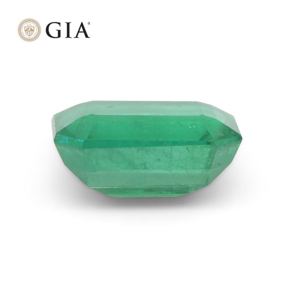 2.07ct Octagonal/Emerald Cut Green Emerald GIA Certified Zambia F1/Minor For Sale 5