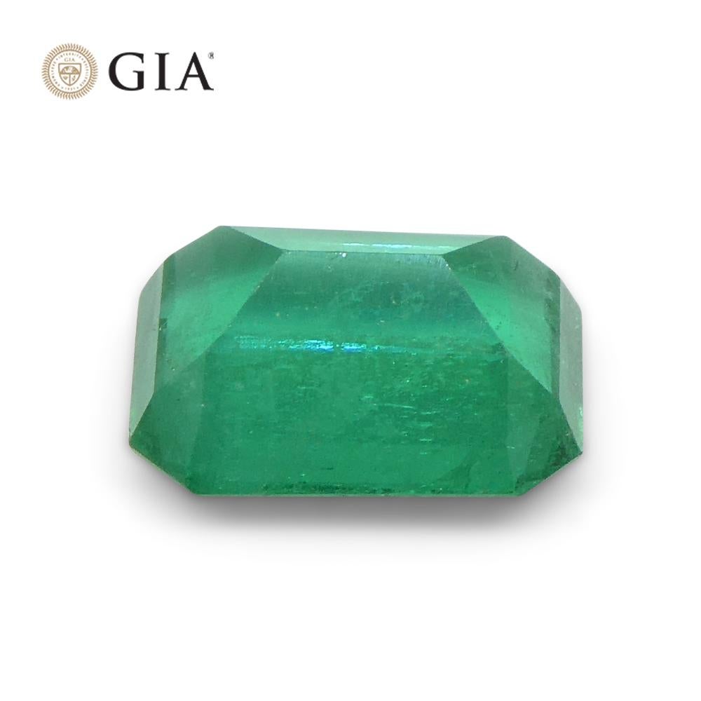 2.07ct Octagonal/Emerald Cut Green Emerald GIA Certified Zambia F1/Minor For Sale 9