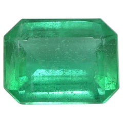 2.07ct Octagonal/Emerald Cut Green Emerald GIA Certified Zambia F1/Minor