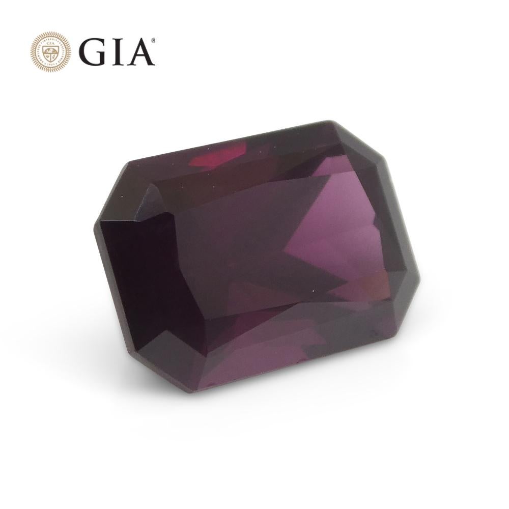 2.07ct Octagonal/Emerald Cut Purplish Red Spinel GIA Certified Unheated For Sale 8