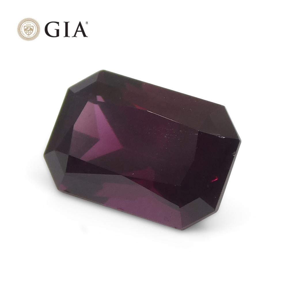 2.07ct Octagonal/Emerald Cut Purplish Red Spinel GIA Certified Unheated For Sale 10