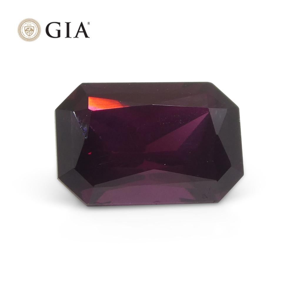 2.07ct Octagonal/Emerald Cut Purplish Red Spinel GIA Certified Unheated For Sale 6