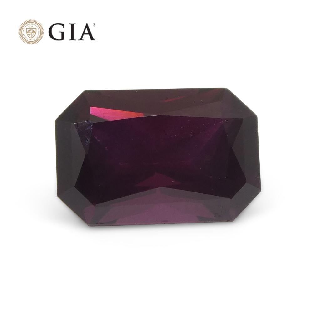 2.07ct Octagonal/Emerald Cut Purplish Red Spinel GIA Certified Unheated For Sale 7