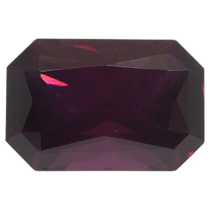 2.07ct Octagonal/Emerald Cut Purplish Red Spinel GIA Certified Unheated For Sale