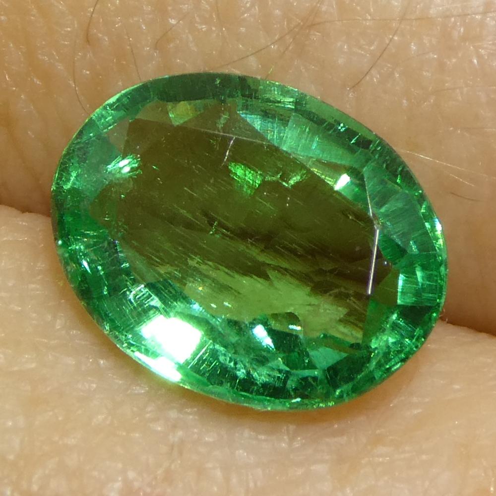 2.07ct Emeraude verte ovale de Zambie en vente 6