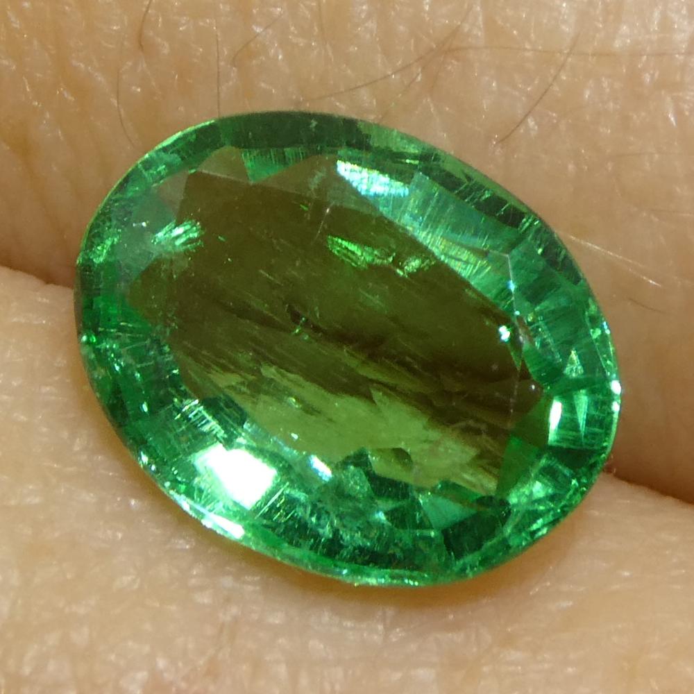 2.07ct Emeraude verte ovale de Zambie en vente 7