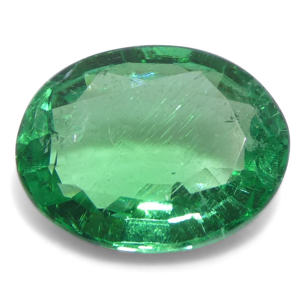 Taille ovale 2.07ct Emeraude verte ovale de Zambie en vente