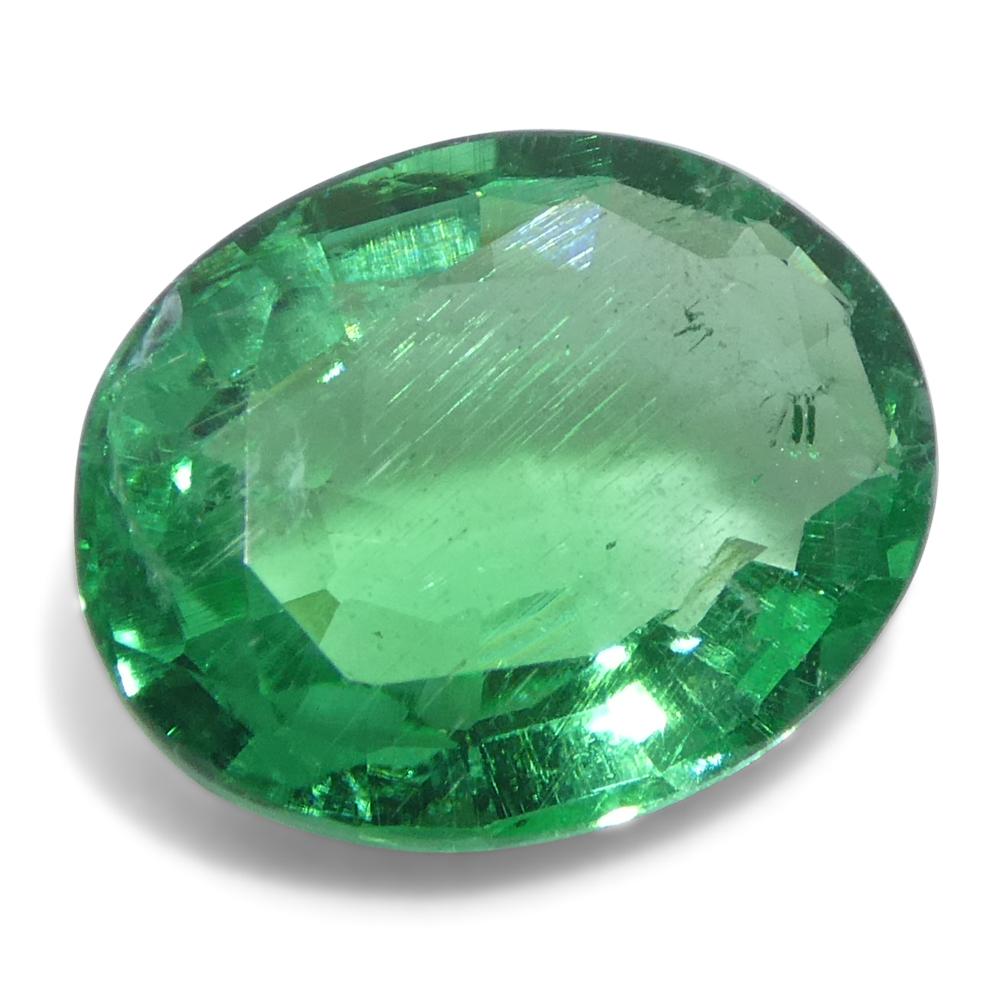 2.07ct Emeraude verte ovale de Zambie Unisexe en vente