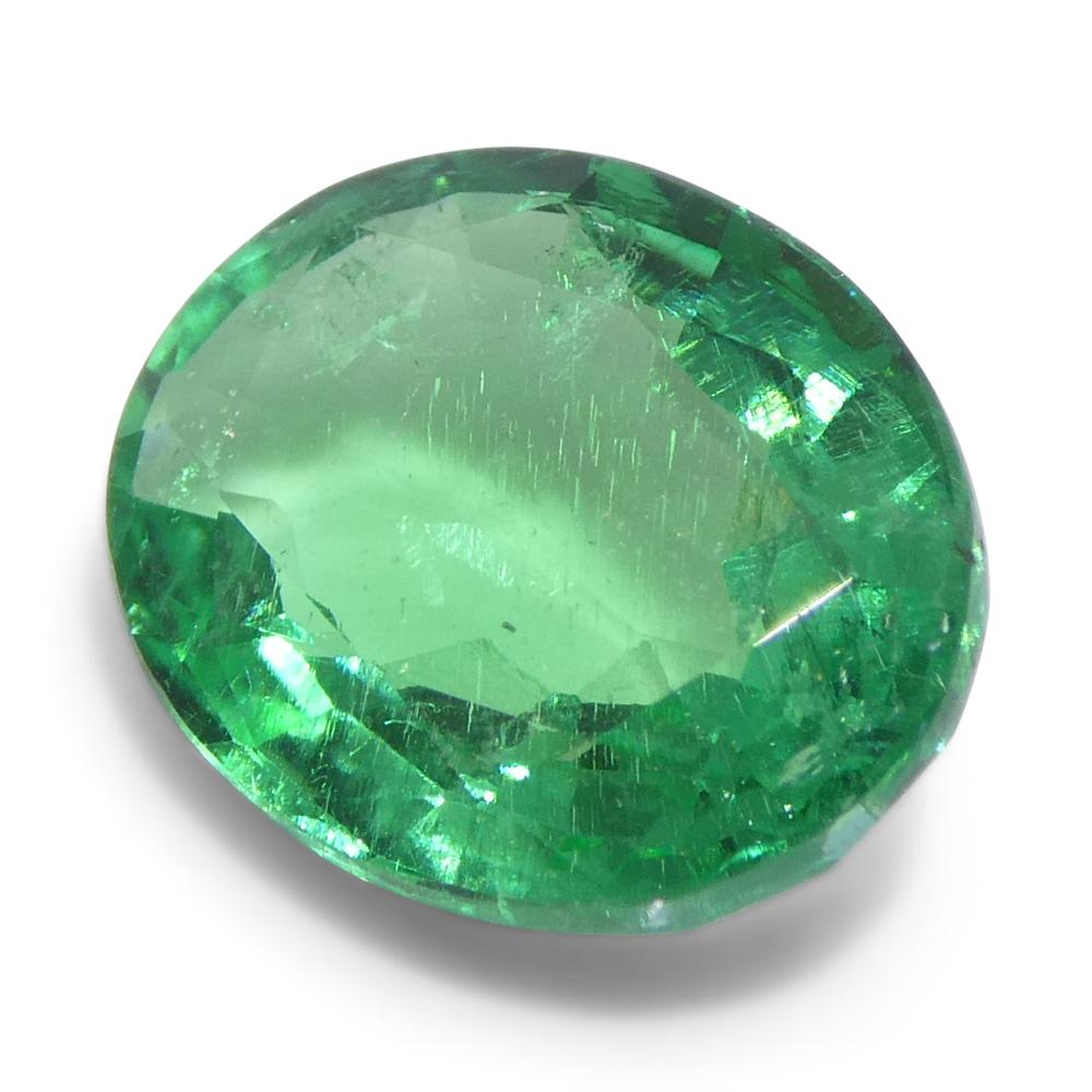 2.07ct Emeraude verte ovale de Zambie en vente 2