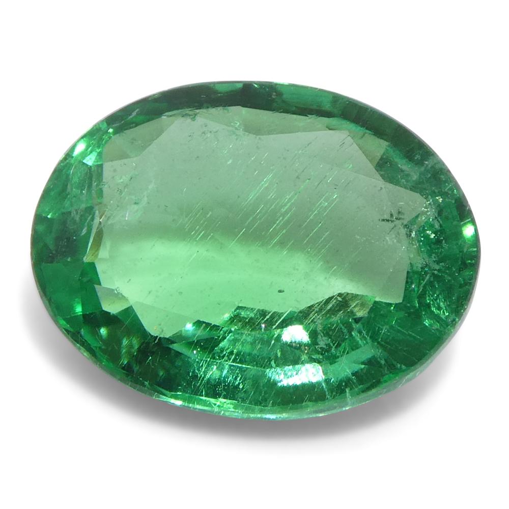 2.07ct Emeraude verte ovale de Zambie en vente 3