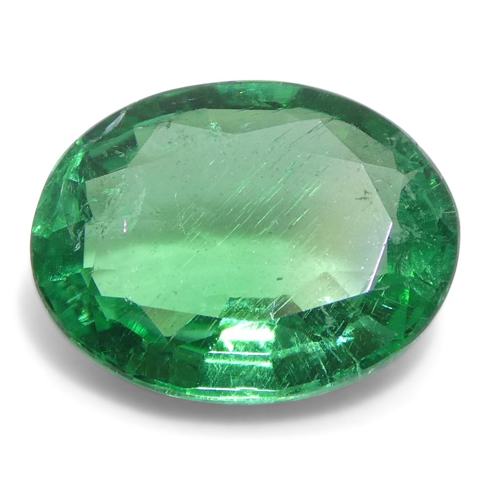 2.07ct Emeraude verte ovale de Zambie en vente 4