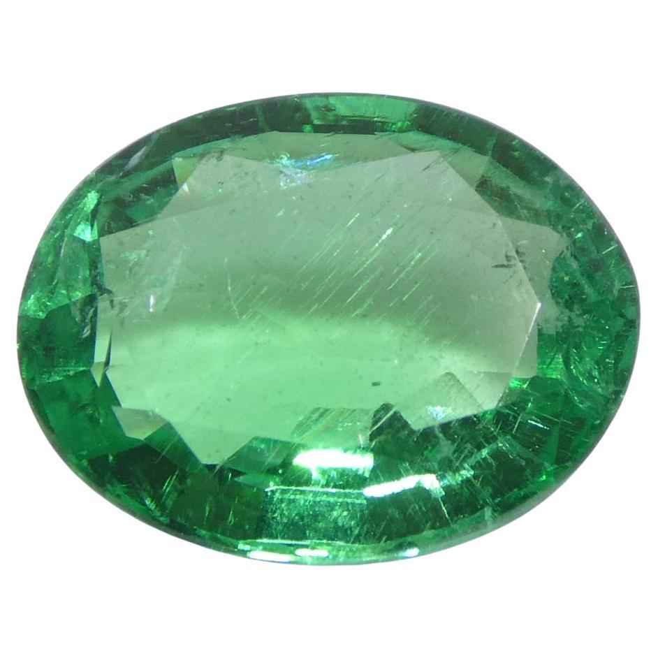 2.07ct Emeraude verte ovale de Zambie en vente