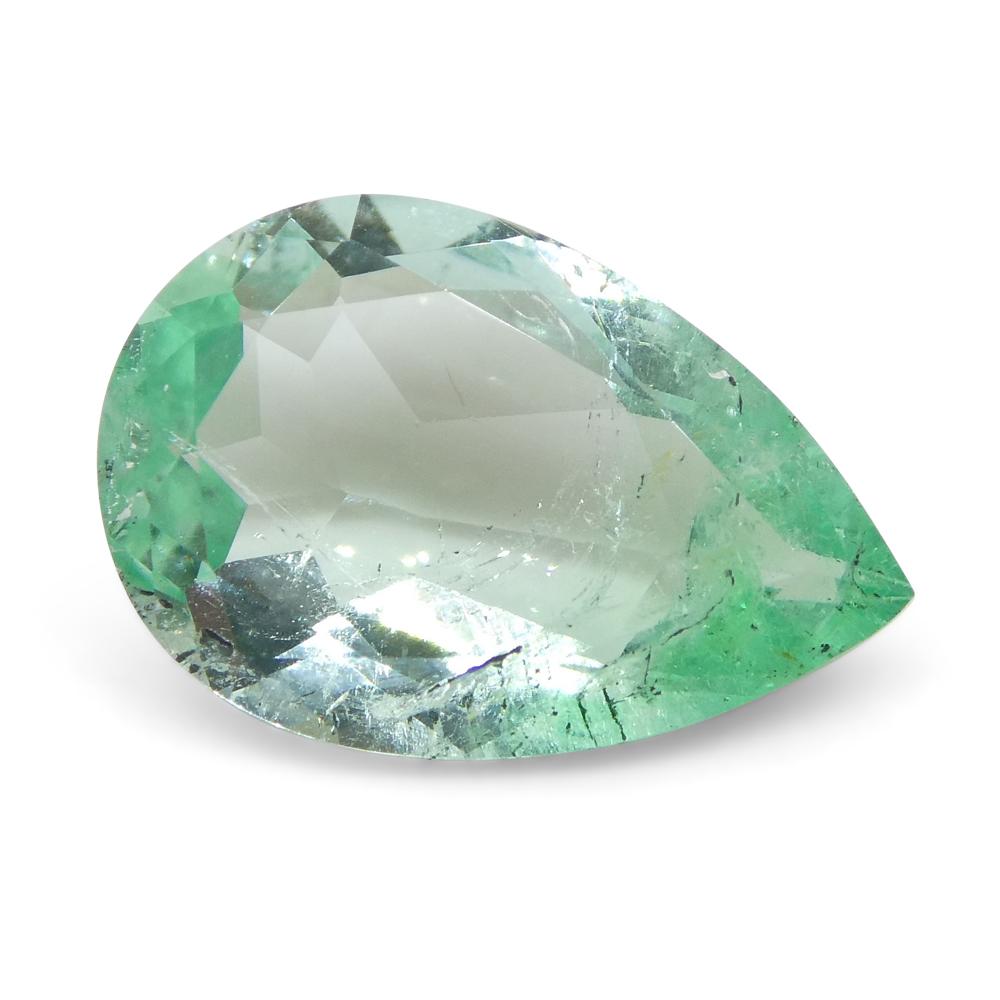 2.07ct Pear Green Emerald from Colombia For Sale 8