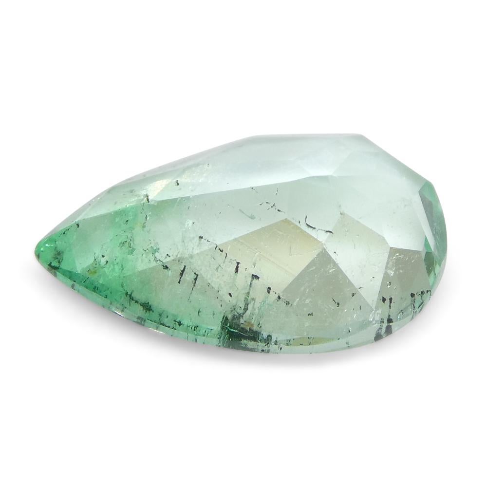 2.07ct Pear Green Emerald from Colombia In New Condition For Sale In Toronto, Ontario