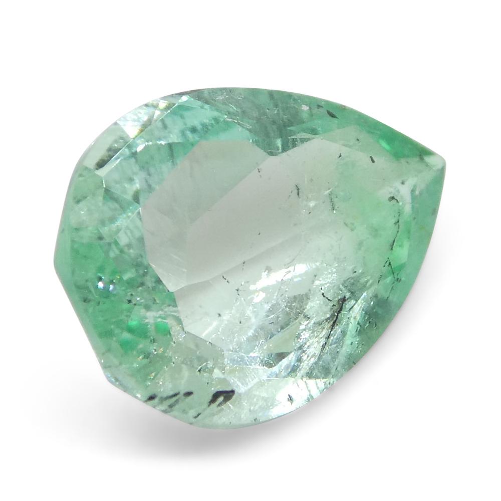 2.07ct Pear Green Emerald from Colombia For Sale 2