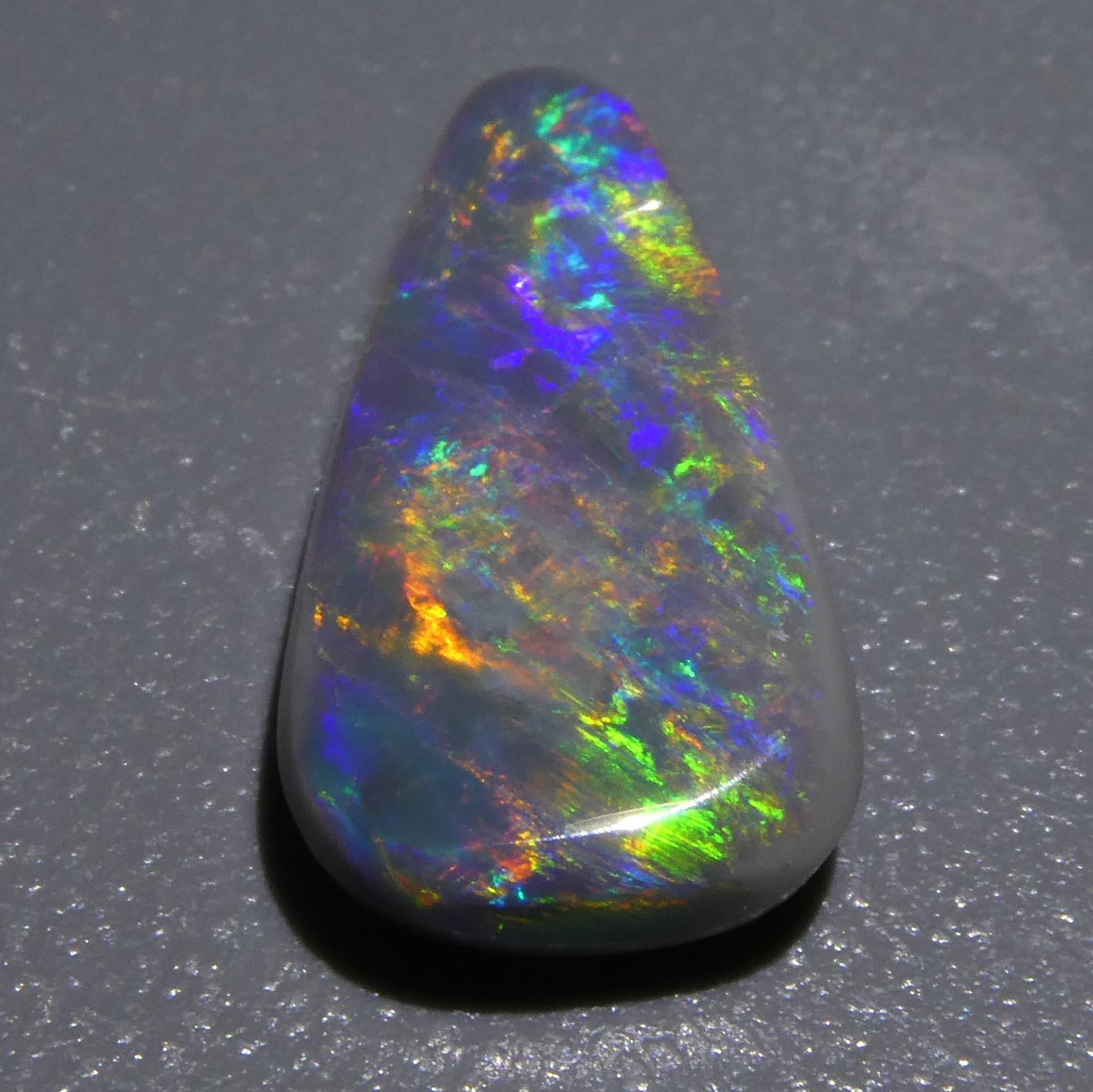 2.07ct Triangular Cabochon Black Opal GIA Certified Australia 4