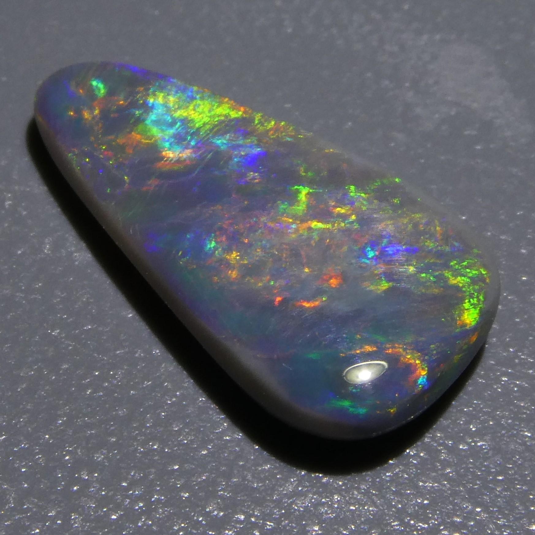 2.07ct Triangular Cabochon Black Opal GIA Certified Australia 5