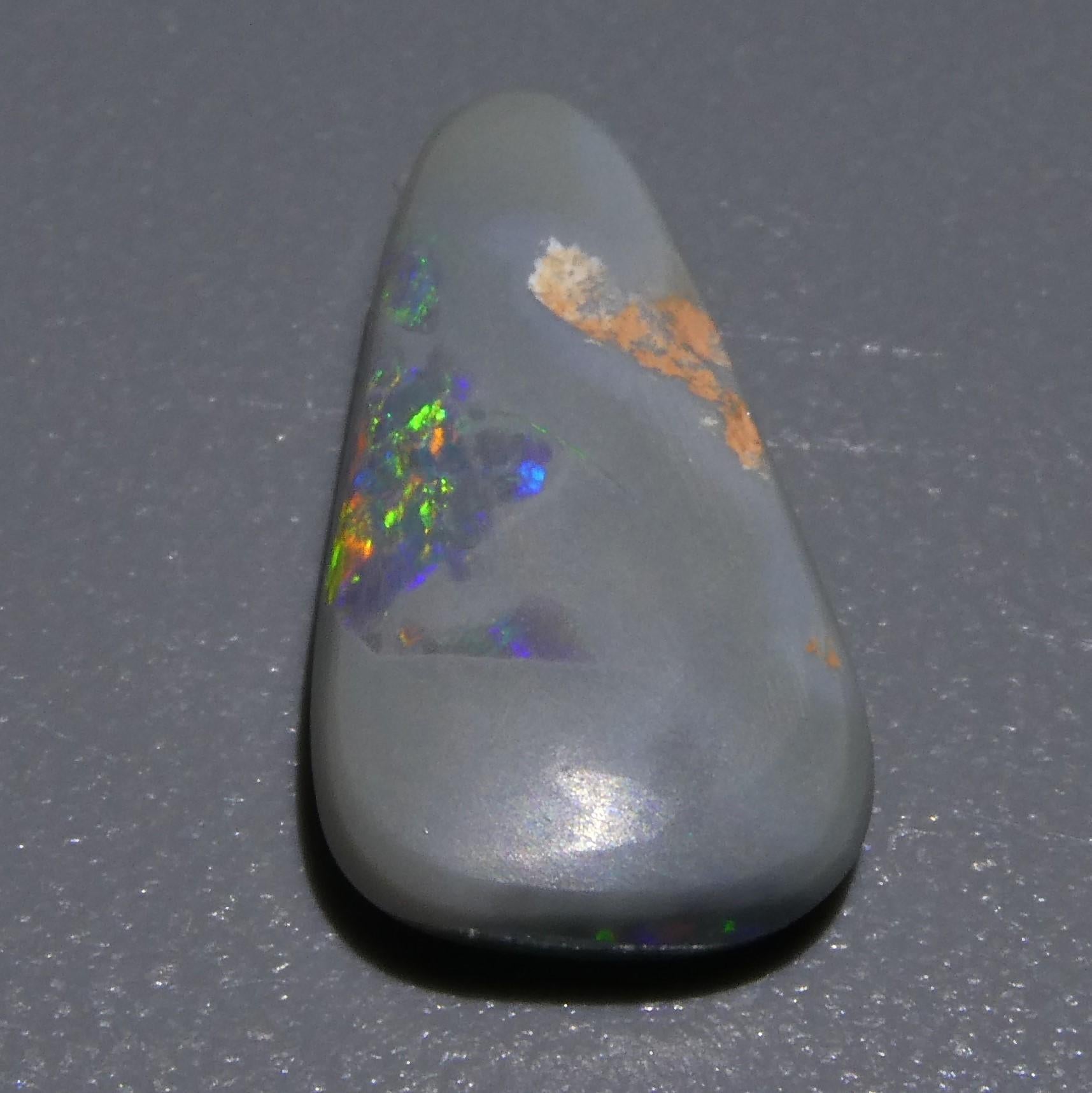 2.07ct Triangular Cabochon Black Opal GIA Certified Australia 11