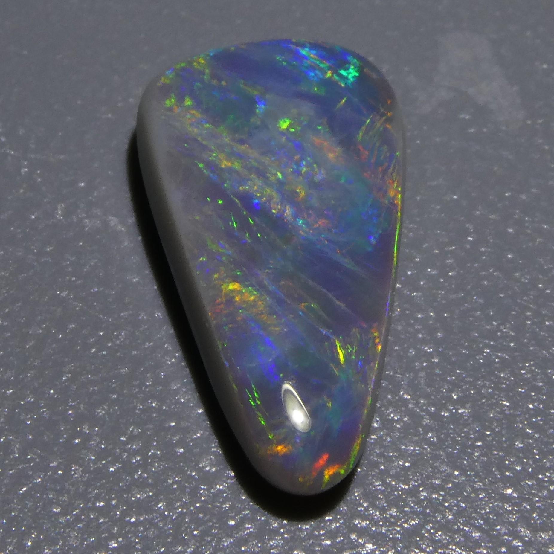 Women's or Men's 2.07ct Triangular Cabochon Black Opal GIA Certified Australia