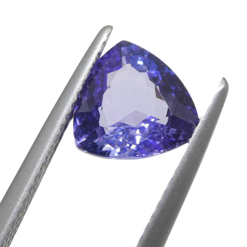 Tanzanite bleu violet trillion de 2,07 carats provenant de Tanzanie Unisexe en vente
