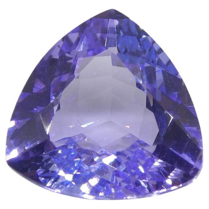 Tanzanite bleu violet trillion de 2,07 carats provenant de Tanzanie en vente